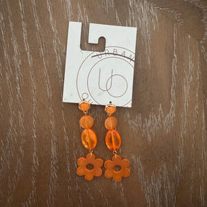 Urban Outfitters Orange Flower Earrings NWT